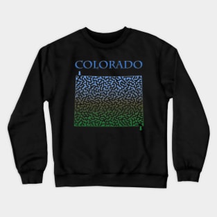 Colorado State Outline Mountain Themed Maze & Labyrinth Crewneck Sweatshirt